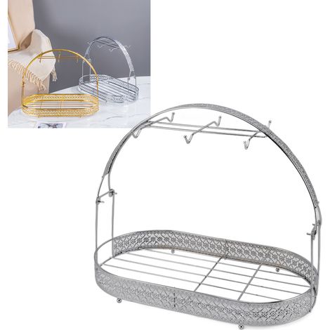 Kaffeetassenhalter, Küchenabtropfgestell, Geschirrorganizer, Abtropfgestell, Aufbewahrungsschrank, Geschirrtrockner, silber (1/5)
