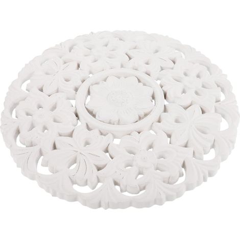 Murale Bois Sculpté Rustique Mdf Avec Motif Floral Ornement Mur Entrée Élégant Pour Salon Chambre Et Fête (1/5)