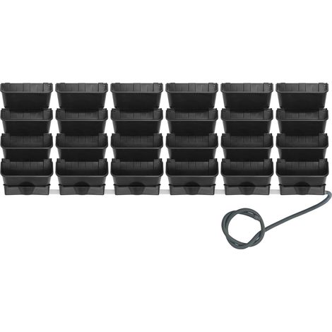 24 pièces Jardinière verticale Pot de plantation mural avec Système D'irrigation Automatique 18 pot de fleurs à Suspendue avec 6 pots drainants pour Cour,Jardin,Balcon (Noir) (1/5)