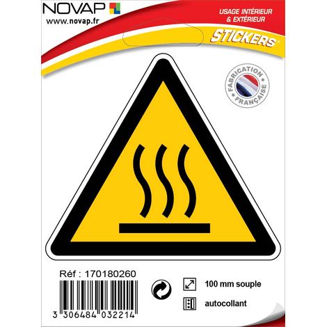 Panneau Danger hautes températures - Adhésif Triangle 100mm - 4032214