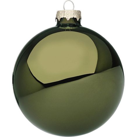 Pallina per albero di Natale color Verde Foresta lucida in vetro di alta qualità -1 Pallina Ø 15 cm (1/4)