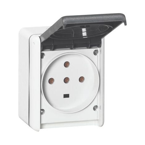 Legrand – Prise étanche 3P+T+N 32A IP55 saillie – Fixation à vis – Pour chantiers humides – Résistance IK08 – Matériau thermoplastique
