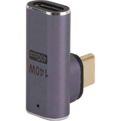 Cavo di prolunga adattatore USB-C ad angolo retto di 90 gradi, adatto per laptop, telefoni cellulari, tablet e console di gioco, supporta la ricarica rapida PD da 100 W e viene fornito con una custodi
