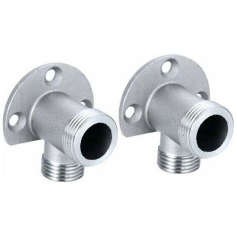 2pcs Kit d'installation pour connecter le tuyau pour robinet apparent  - Système de douche extérieur - Mitigeur thermostatique - Conversion encastré en surface (1/5)