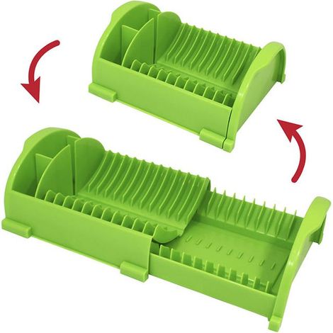 Scolapiatti posate da appoggio retrattile regolabile allungabile salvaspazio slim per cucina in plastica made in Italy - colorigenerali: VERDE
