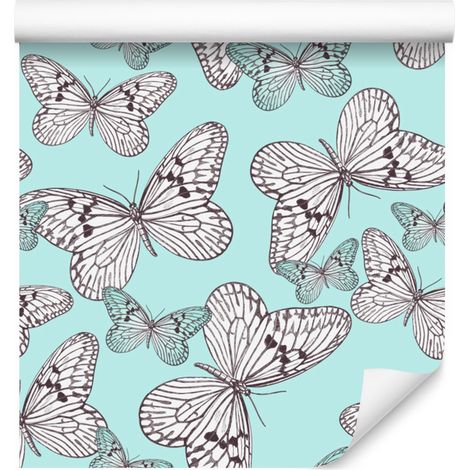 Hermoso papel pintado de mariposas para salón y dormitorio, 50x1000 cm (1/5)