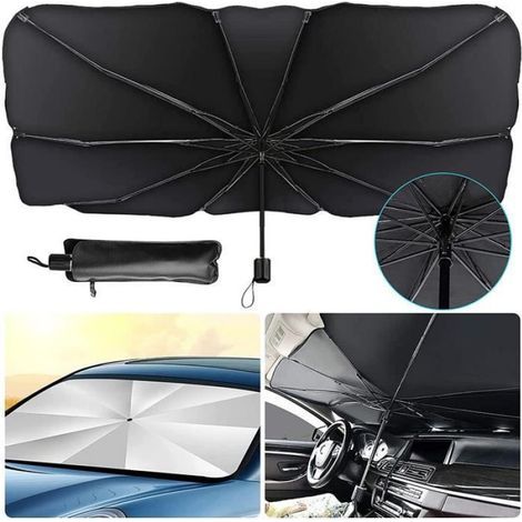 Sonnenschutz für Autos – 145 x 79 cm – UV-Schutz – Hitzebeständig – Schwarz (1/5)