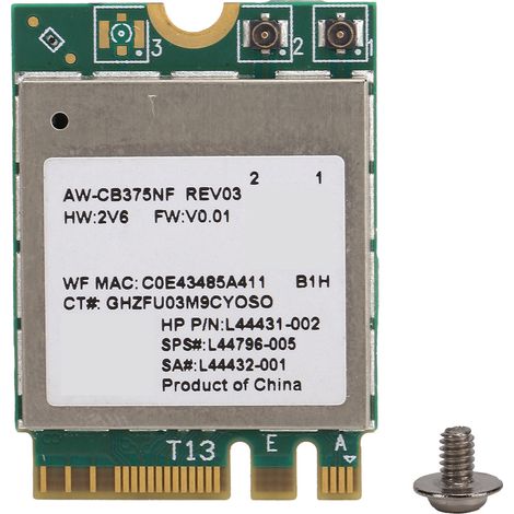Carte réseau sans fil M.2 NGFF WiFi 6 Bluetooth 5.0, double bande 2.4/5 GHz, compatible 802.11ax/ac/n/g/b/a, RTL8822CE (1/5)