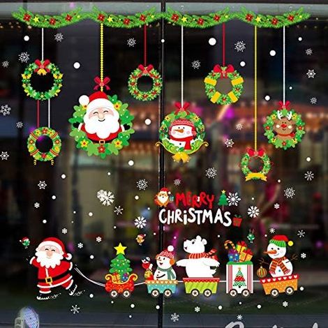 Sticker Fenêtre Noël - Flocon De Neige - PVC Statique - Pour Vitre Miroir Porte Vitrée - Intérieur Extérieur - 1 Pièce (1/5)