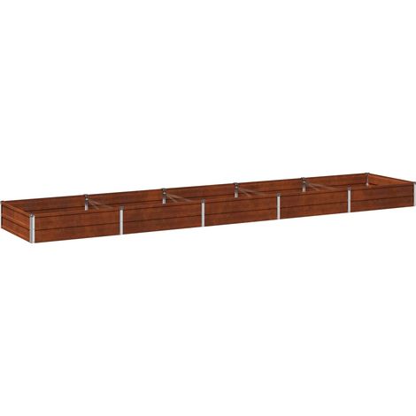 Raised Garden Bed Rusty 400 x 80 x 24 cm corton vidaXL (1/5)