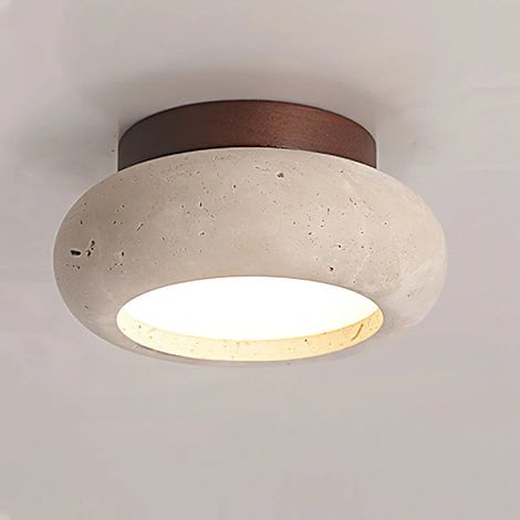 Plafonnier LED 15 cm, petit lustre encastré, lampe de plafond en pierre naturelle, applique murale vintage, lampe en pierre, lumière chaude (1/5)