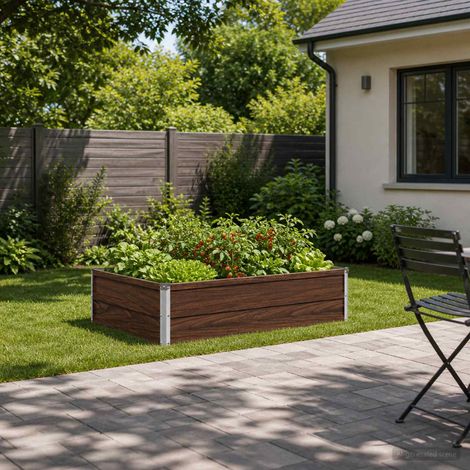 Letto rialzato da giardino Nero 100 x 80 x 24 cm vidaXL