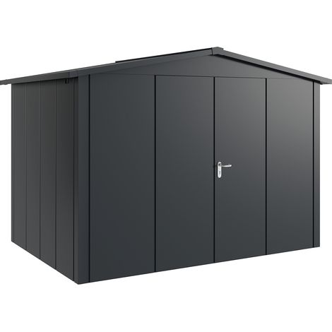 Hörmann Metall-Gerätehaus "Juno" mit Satteldach, JSD12 - Design, 310 x 214 cm (B x T), anthrazit, 2-flüglige Tür (1/5)