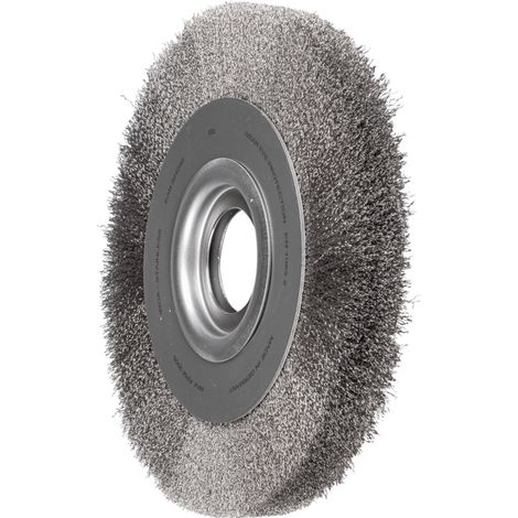 PFERD TOOLS Rundbürste breit ungezopft RBU Ø250x30xvariable Bohrung Edelstahl-Draht-Ø0,20 Schleifbock