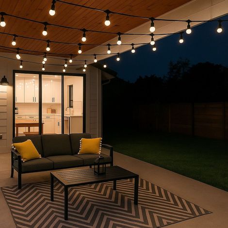 Guirnalda Luces Exterior - 10 Bombillas LED E27 1W - Blanco