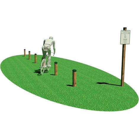 Slalom H50 3209 aire de jeux bois pin EN 1176 cm960x9x50h acier galvanisé - 1 Kg