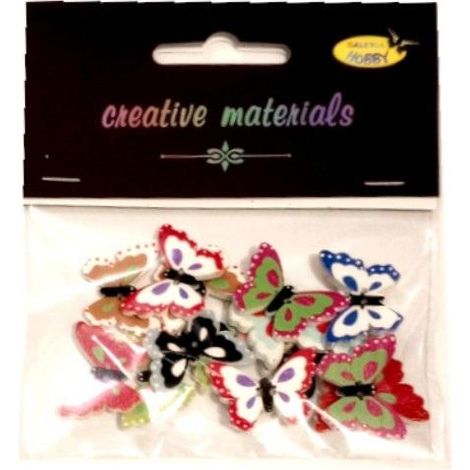 Botones decorativos con forma de mariposa de 25 mm, 15 unidades