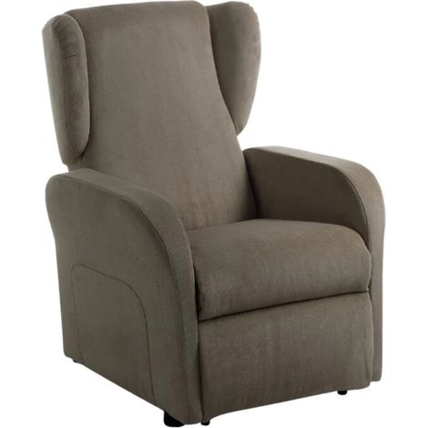 poltrona bellahome "star" con recliner in tessuto tortora 73x77x106 cm (1/4)
