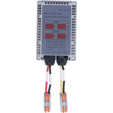 Solar Battery Charge Controller, Waterproof Adjustable MPPT Boost Voltage Solar Charge Controller, with LED Display, Efficiency ≥ 95%, Noise 55 DB (200W) (1/5)