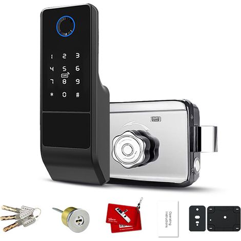 Lifcausal – Serrure électrique intelligente WiFi 5 en 1 – Déverrouillage smartphone, empreinte digitale, mot de passe, carte – Installation facile (1/5)