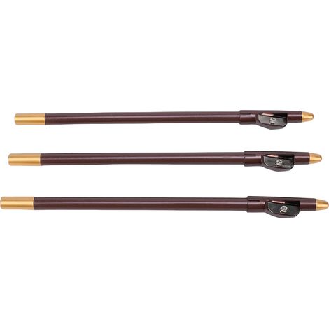 Lot de 3 crayons de barbier multifonctionnels portables pour la mise en forme de la barbe et des cheveux, avec taille-crayon, marron clair. (1/5)