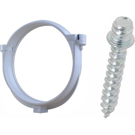 Ensemble de 1 collier tube de descente Ø100 Blanc + 1 Vis 7x40mm - Arcanaute (1/5)