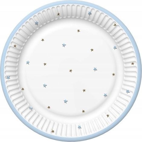 Piatti di carta Blue Star da 18 cm, confezione da 8 pezzi.