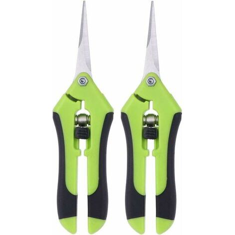 Tijeras de podar  (Juego de 2) Tijeras de podar manuales profesionales de acero inoxidable para jardinería (Verde)