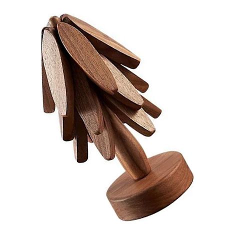Dessous de plat en bois pour plats chauds, casseroles, moules à pâtisserie et théières. (1/5)