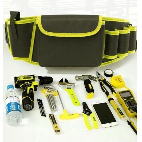 NALOOKAMIC Sacoche à Outils Professionnelle , Réglable Porte-Outil Sac de Ceinture , Sac à outils Sacoche , Ceinture à Outil d'électricien , Pochette à Outils Organisateur , Sac de Ceinture de Jardin(