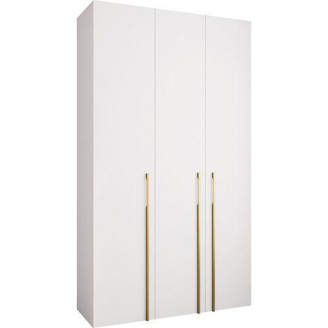 Armario Hartford 571, Blanco, 246x140x42cm, Puertas de armario: Con bisagras, Número de estantes: 7