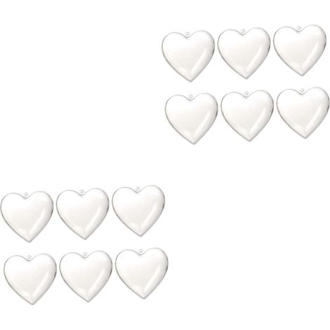 12pièces Boules Transparentes Forme De Cœur Décoratives à Remplir Ornements Accrochables pour Mariage Saint-Valentin Anniversaire Et Noël (1/5)