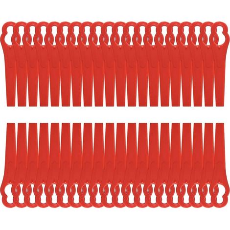 120 Pcs Lame Coupe Bordure Tondeuse à Gazon Rouge Lames en Plastique de Rechange 8,3cm Tondeuse à Gazon en Plastique Lames pour Jardin et Pelouse Coupe Bordures Grass Trimmer (120 Pcs) (1/5)