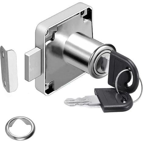 Cerradura de leva ZVD de 22 mm para buzón, armario, armario de seguridad con llave, ideal para muebles, armarios, buzones, cajones y escritorios. (1/4)