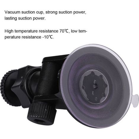 Support Universel Voiture Dashcam, Double Ventouse 55mm, Rotation 360°, Fixation Stable pour Caméra Auto (1/5)