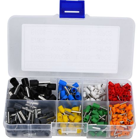 400 Pcs Crimp Terminal Tin Plated Copper with PVC Insulator Pin End Terminal Kit (1/5)