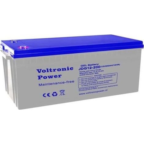 Batterie Solaire Gel 200 AH 12V Decharge Lente-Voltronic Power