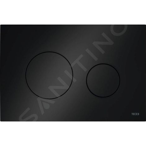 Plaque de commande WC TECEloop 9240924 noire, en plastique, pour technologie double chasse
