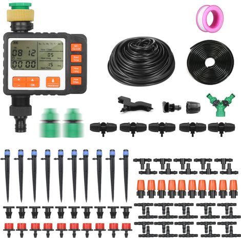 Beyamis Kit irrigation goutte à goutte BXJ-009 – programmateur numérique, buses réglables, brumisation (1/5)