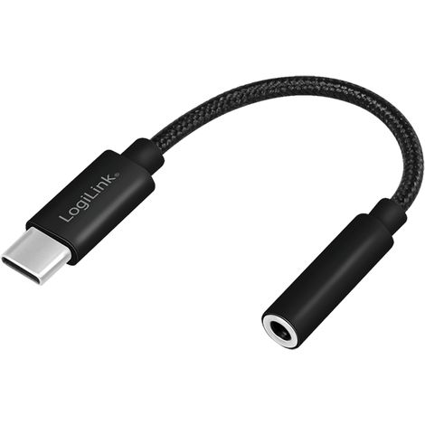 Cable LogiLink UA0398 USB-C a conector de 3,5 mm, 13 cm, adaptador de audio (1/5)