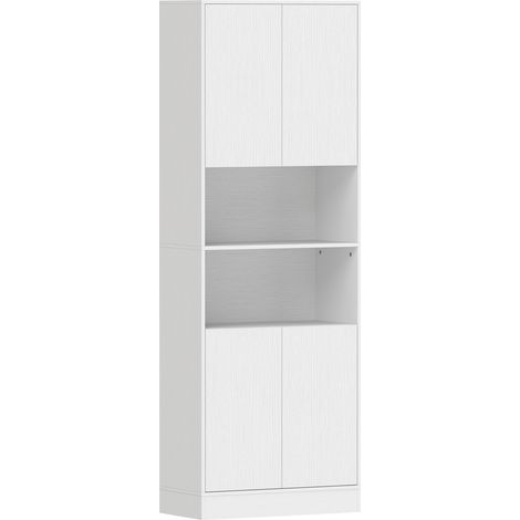 Armoire de cuisine haute à 4 portes avec fermeture amortie, 60 x 30 x 170 cm, blanche (1/5)