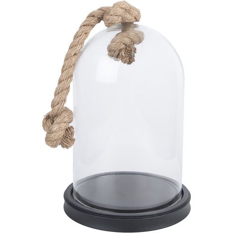 Cloche en Verre Transparent avec Socle en Bois Globe de Présentation 17 x 28 cm - PANGIVO (1/5)