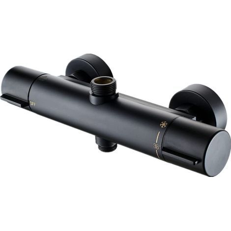 Thermostatische Duscharmatur 38 °C – Verchromter Messinghahn – Zwei Ausgänge G 1/2" und 3/4" BSP – Schnelle Temperaturregelung