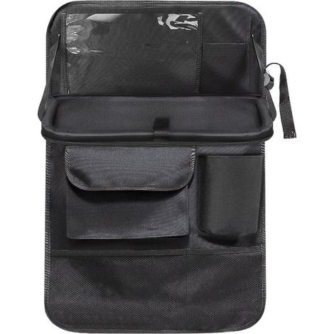 Organizador para el asiento trasero del coche con bandeja plegable, organizador para el respaldo del asiento del coche, bolsa de almacenamiento para el asiento del coche, bolsa de almacenamiento plega (1/5)