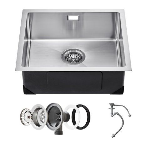 Évier de cuisine - 50 cm - évier sous plan en acier inox 304 (1/5)
