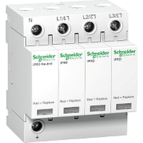 Interruptor iPRD 20R 20 KA 350V 3P+N con protección de sobrecarga y cortocircuito.