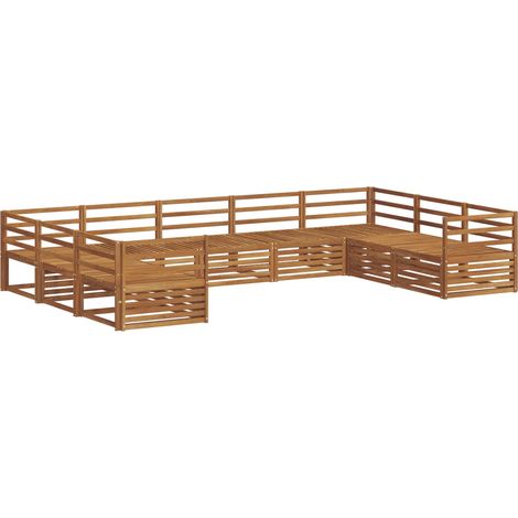 Outdoor Sofa Set 9 pcs Natural Solid Acacia Wood vidaXL (1/5)