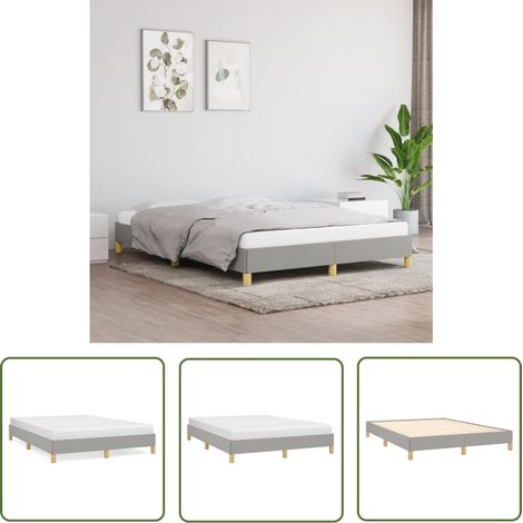 The Living Store Bettgestell ohne Matratze Hellgrau 140x200 cm Stoff - Bettrahmen - Doppelbett - Boxspringbetten - Lattenrost - Schlafzimmermöbel (1/5)