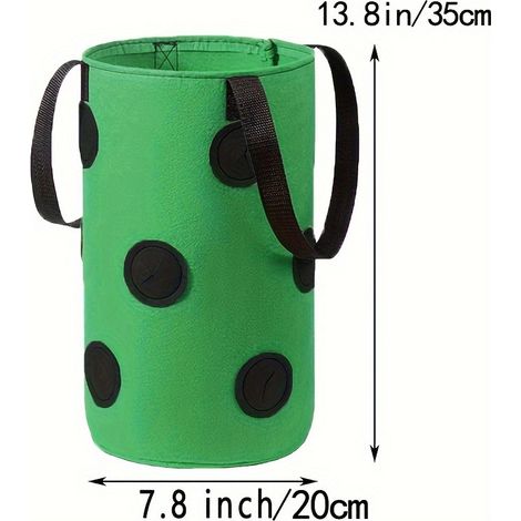 Sac de culture inversé vert (1 pièce) idéal pour les tomates et les herbes aromatiques — Sac de culture suspendu en tissu résistant et respirant, idéal pour les fraises (convient à une utilisation en  (1/5)