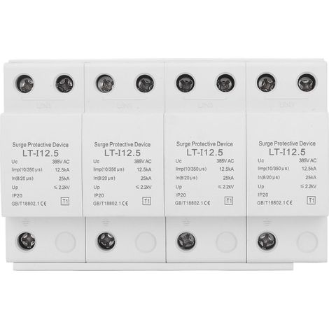 Dispositif de protection contre les surtensions, disjoncteur 4P 12,5 kA - 25 kA AC 385 V, fournitures électriques classe T1 (1/5)
